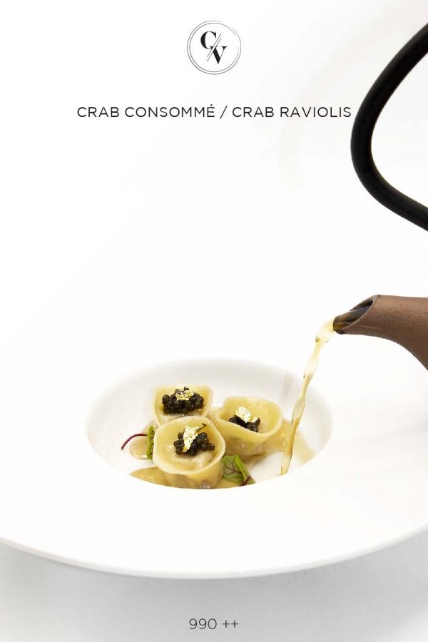Caviar Cafe : CRAB CONSOMMÉ / CRAB RAVIOLIS